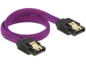 Premium SATA datakabel - nylon - SATA600 - 6 Gbit/s / paars - 0,30 meter