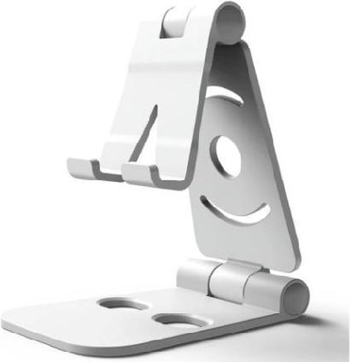 Telefoon Houder of Tablet Wit opvouwbaar en verstelbaar Voor Iphone Plastic Telefoon Stand Bureau Tablet Folding Stand Desktop