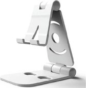 Telefoon Houder of Tablet Wit opvouwbaar en verstelbaar Plastic Telefoon Stand Bureau Tablet Folding Stand Desktop