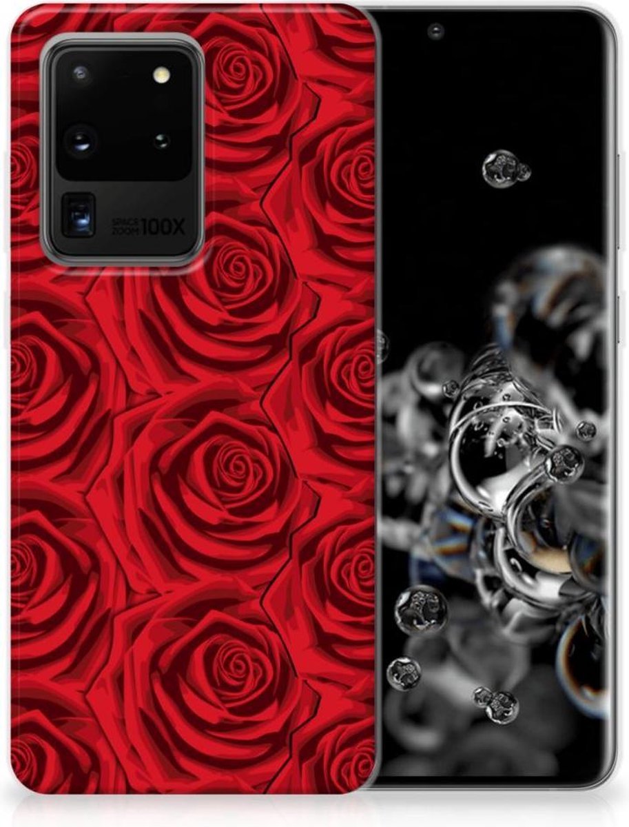 Back Cover voor Samsung Galaxy S20 Ultra TPU Case Red Roses