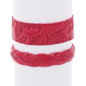 Flor & Trenza: set hippe armbanden - roze