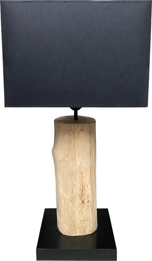 Stoere landelijke houten design tafellamp op voet 'Jerry' Lumbuck – Boomstam... |