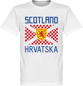 Schotland Kroatië Supporters T-Shirt - Wit - L