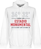 River Plate Estadio Monumental Coördinaten Hoodie - Wit - XL