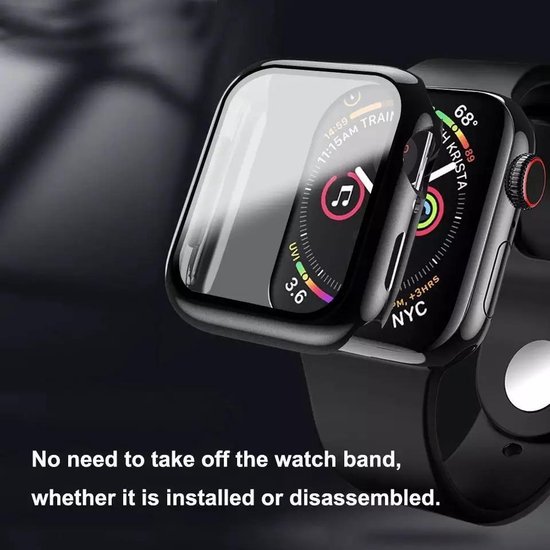 Saliseal Screenprotector + Hoesje - Apple Watch 44 mm | Zwart Series 4/5 - Saliseal