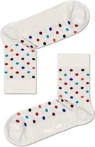 Happy Socks Dot Half Crew Socks OffWhite, Maat 36/40