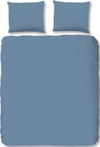 Comfortabele Katoen/Satijn Uni Dekbedovertrek Blauw | 200x200/220 | Heerlijk Zacht En Soepel | Topkwaliteit