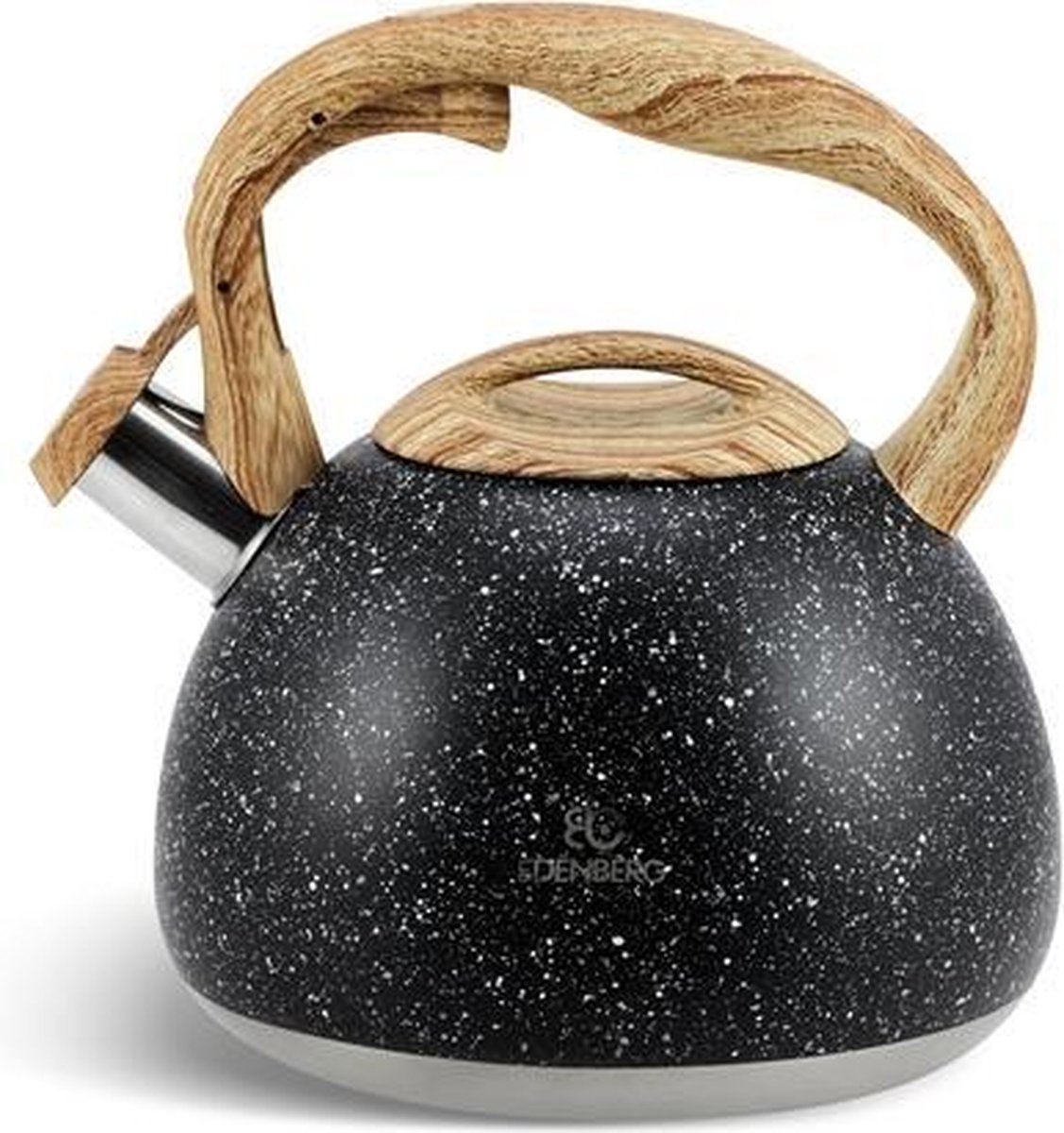 Edënbërg Black Line - Luxe RVS Fluitketel - 3.0 liter - Zwart