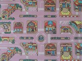 Ikado  Speelmat verkeer roze  140 x 200 cm