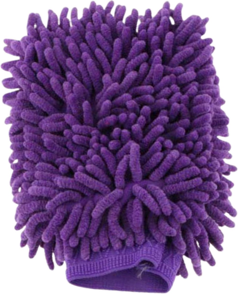 Goedkoopste Dubbelzijdig Chenille Microvezel Schoonmaak Handschoen (Paars) - Microfiber Auto Schoonmaakhandschoen - Autowashandschoen Doek - Autowas Washandschoen Handdoek - Huishoudhandschoen - Huishoud Borstel Reiniger - Velgen Reinigen