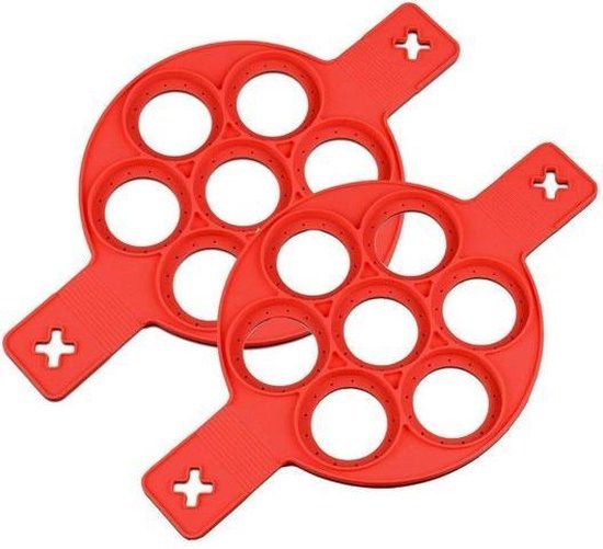 Bakring voor 7 pannenkoeken - hartje - groen