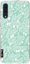 Casetastic Samsung Galaxy A50 (2019) Hoesje - Softcover Hoesje met Design - Mint Olive Branches Print