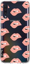 Casetastic Samsung Galaxy A50 (2019) Hoesje - Softcover Hoesje met Design - Lips everywhere Print