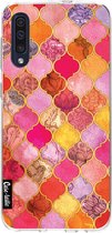 Casetastic Samsung Galaxy A50 (2019) Hoesje - Softcover Hoesje met Design - Pink Moroccan Tiles Print