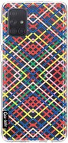 Casetastic Samsung Galaxy A71 (2020) Hoesje - Softcover Hoesje met Design - Weave Pattern Print
