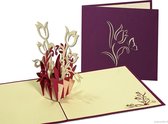 Popcards popupkaarten - Bloemen Verjaardag Troost  Beterschap Sterkte pop-up kaart 3D wenskaart