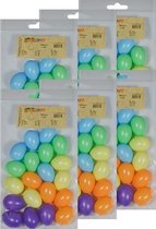 120x Gekleurde kunststof eieren decoratie 4 cm hobby/knutselmateriaal - Knutselen DIY eieren beschilderen - Pasen thema plastic paaseieren eitjes multikleur