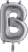 Folieballon - Letter B - Zilver - Grabo balloon - 35cm