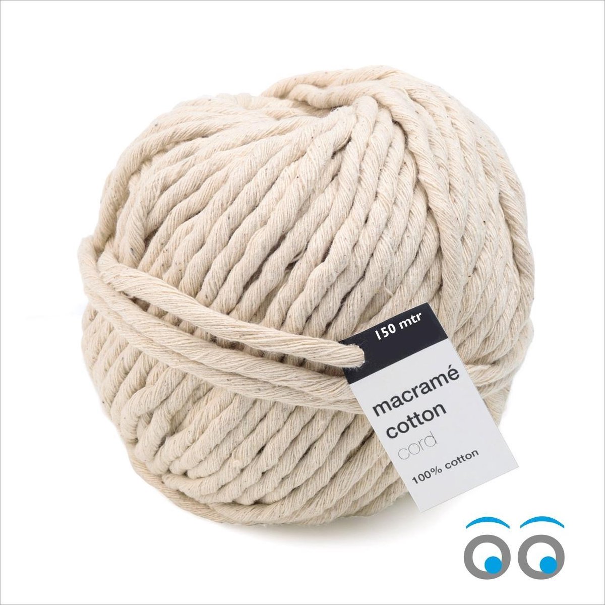 Macramé Katoenkoord 5mm - 150 Meter - Ecru