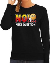 Funny emoticon sweater No next question zwart dames XL