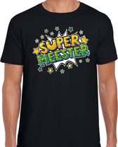 Super meester cadeau t-shirt zwart voor heren 2XL