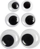 36x Wiebel oogjes/googly eyes 12-14-20 mm - Plastic beweegbare oogjes - Hobby/knutselmateriaal