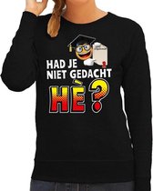 Funny emoticon sweater Had je niet gedacht he zwart dames XL