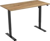 Zit-sta bureau elektrisch 1 motorig 160 x 80|Natuur eiken |Zwart frame