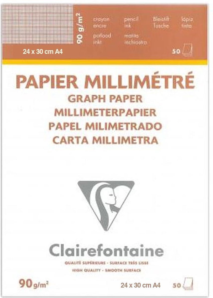 Clairefontaine Velijn Ruitjespapier – A4 - Clairefontaine