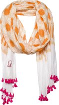 Bloemen sjaals - 100% Katoen - Oranje - Roze