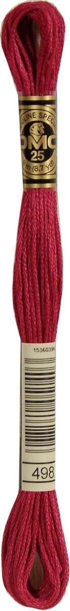 DMC Borduurzijde 498 Donkerrood - 100% Katoen