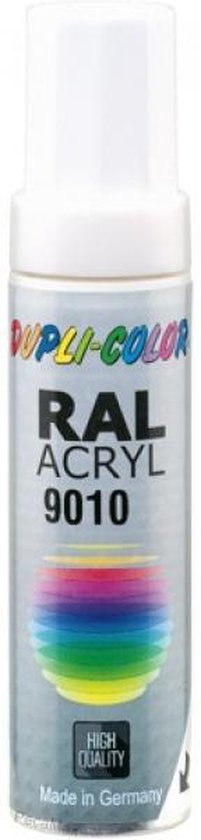 Dupli-Color acryl lakstift RAL 9010 glanzend - 12 ml. | bol.com