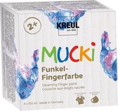 MUCKI Vingerverf set - 4x 150 ml parelmoer kleuren