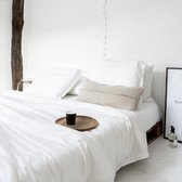 Coco & Cici - Tencel dekbedovertrek - eenpersoons - 140 x 200 - wit - zacht, luxe en duurzaam beddengoed