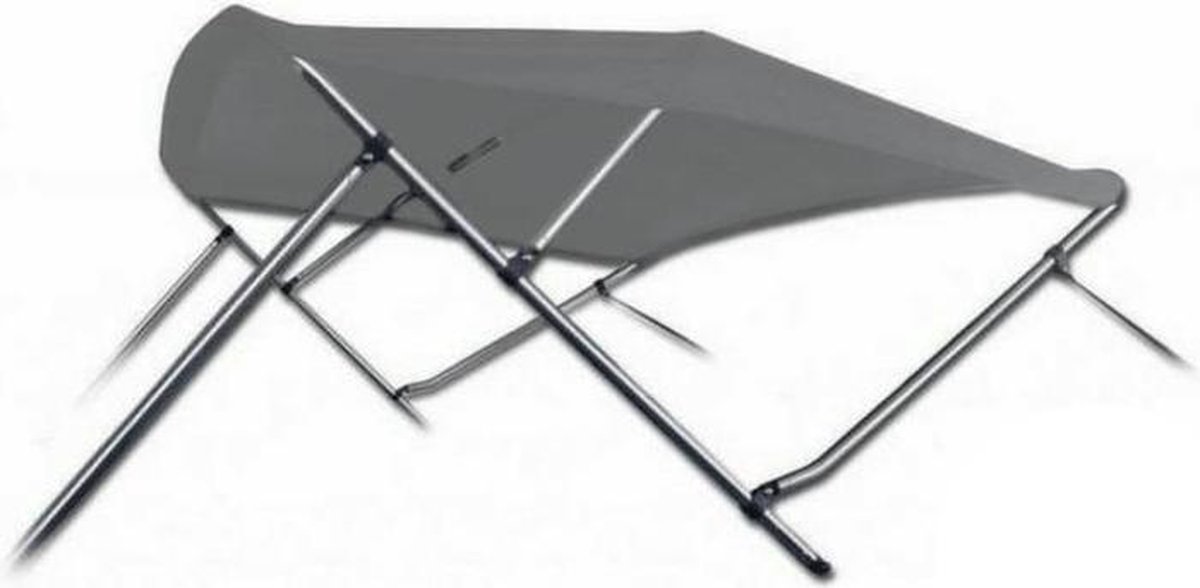 3 Boog Biminitop Zonnetent PREMIUM H117 cm DONKERGRIJS Breedte 215-228 cm