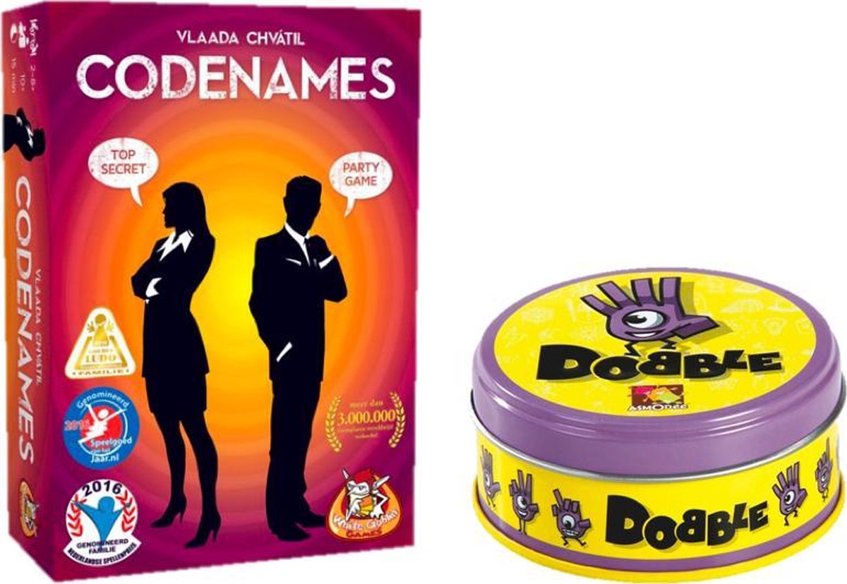 Kaartspelvoordeelset Dobble Classic - Kaartspel & Codenames - Gezelschapsspel