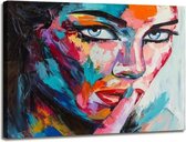 Schilderij - Vrouw, Multi-gekleurd, 80X60cm, 1luik