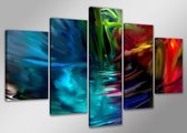 Schilderij - Abstracte Kleuren, Multi-gekleurd, 200X100cm, 5luik