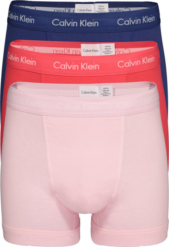 rok congestie Beangstigend Calvin Klein Trunks (3-pack) - blauw - roze - rood - Maat XL | bol.com