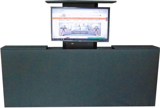 Los voetbord met TV lift - XL: TV's t/m 50 inch -  180 cm breed -  Zwart
