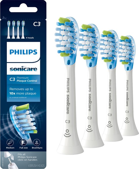 Philips Sonicare C3 Premium Plaque HX9044/17 - Opzetborstel - 4 stuks | bol.com