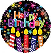Helium Ballon Happy Birthday Kaarsjes Party 45cm Leeg