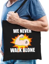 We never walk alone katoenen tas zwart voor heren - solidariteit tassen - kado /  tasje / shopper
