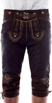 Tannhauser Lederhosen Starnberg Lang 100% Echt Leder Oktoberfest Heren Lederhosen Lang - Donkerbruin- Leer- Maat 5XL/62