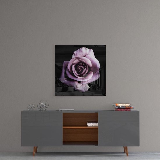 Peinture Glas Trempé Imprimé UV Rose Violet 50x50 cm