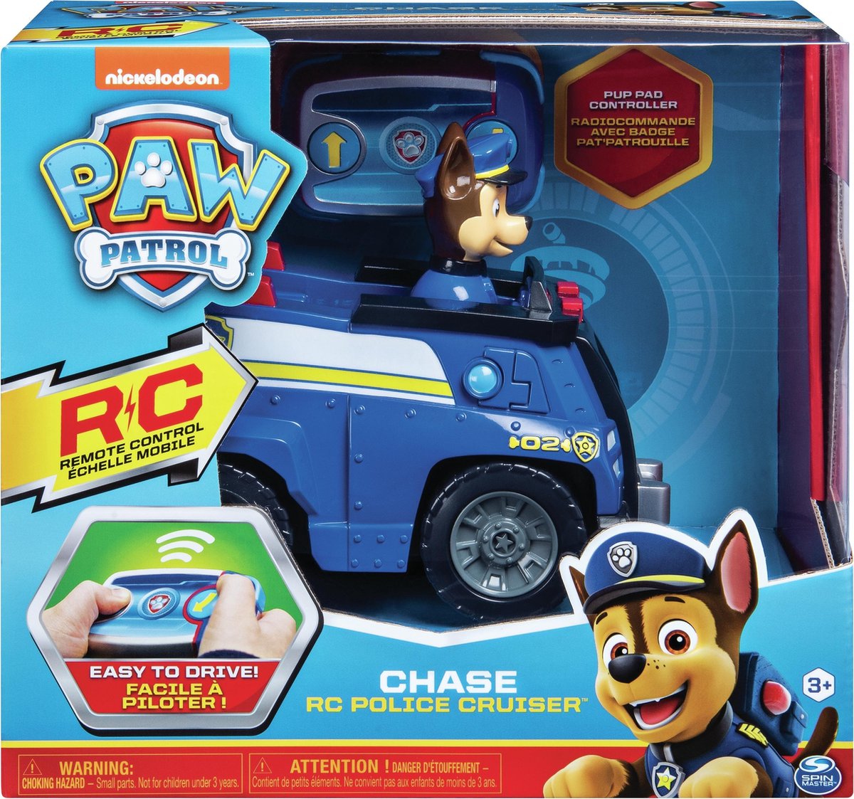 Paw Patrol LA Pat' Patrouille - VÉHICULE RC Chase - Voiture Radiocommandée  avec Télécommande Adaptée Aux Petites Mains &  Basics Piles alcalines  AAA 1,5 V pour Le Quotidien - Lot de