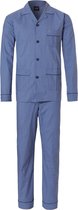 Robson Heren pyjama katoen knoopsluiting Maurice  - 48  - Blauw