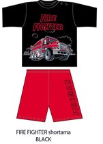 Fun2wear - baby - kinder - tiener - Brandweer / Firefighter - shortama / pyjama - zwart - maat 74