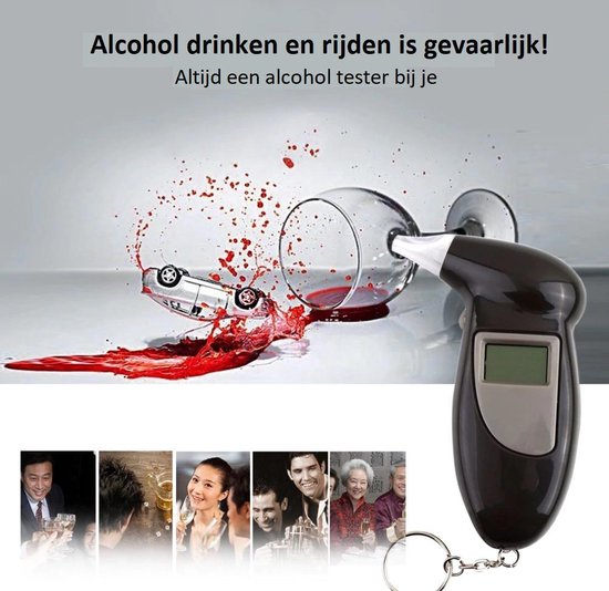 HMerch™ Digitale Alcoholtester met 10 mondstukken - Alcohol tester -  Blaastest -... | bol.com
