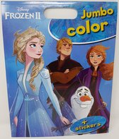 DISNEY FROZEN - KLEURBOEK - JUMBO COLOR - kleurboek met stickers - Elsa- Anna - Olaf - Kristoff